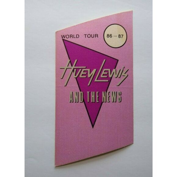 Huey Lewis And The News 1986 Backstage Pass Original Fore Concert Tour Purple - Picture 1 of 4